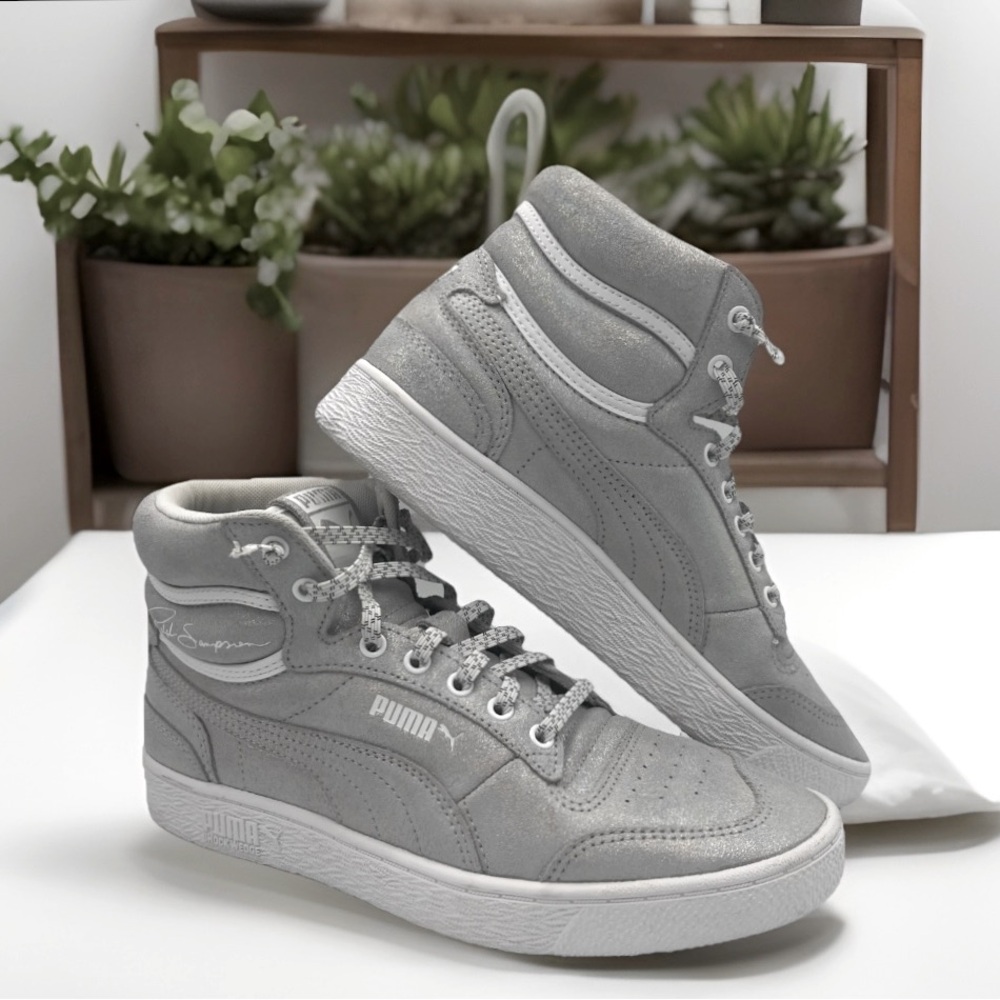 PUMA Ralph Sampson Retro Mid Winter Glimmer Women’s Size 9 Leather Sneakers
